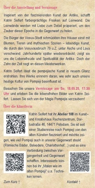 Rückseite des Flyers zur Sommerausstellung